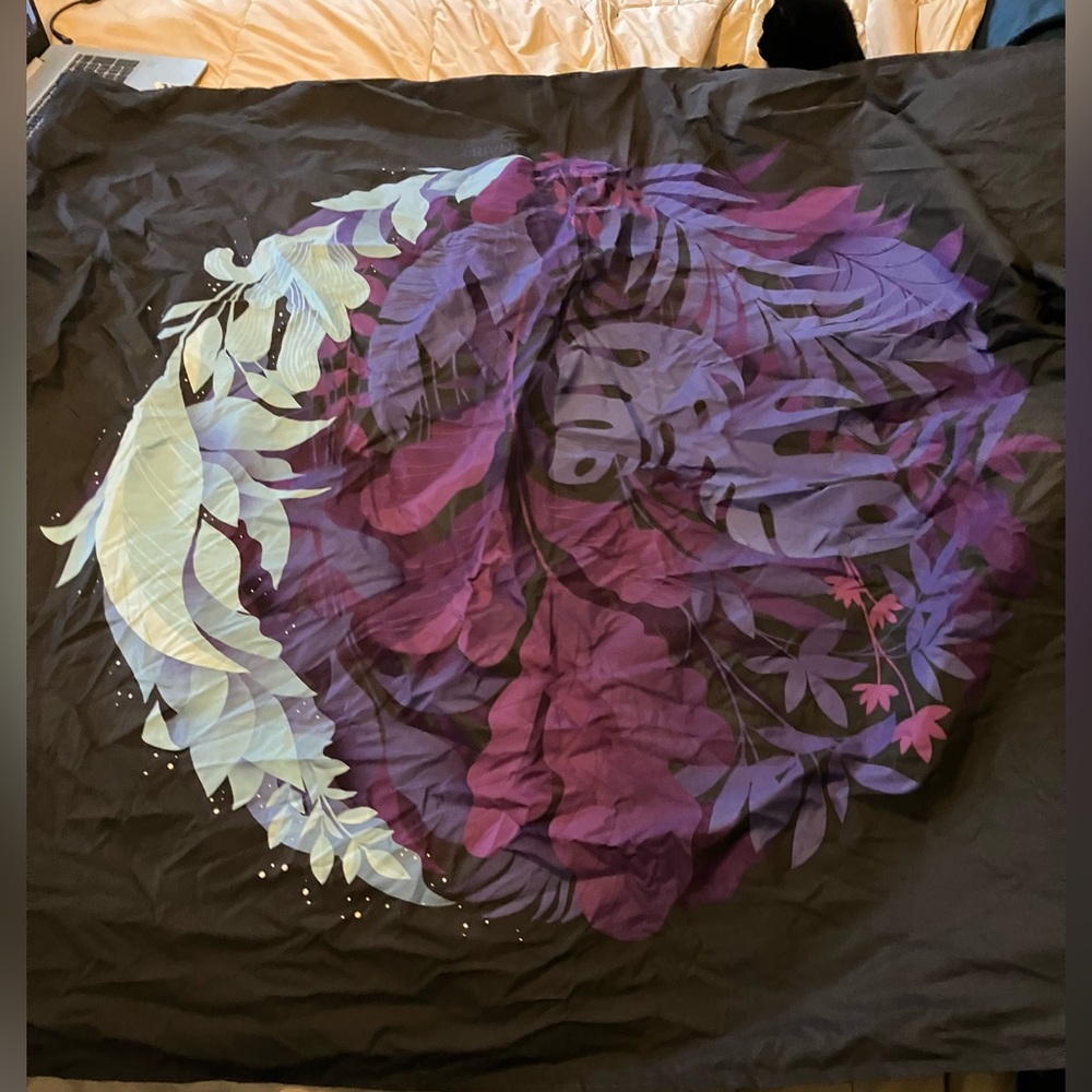Purple and Black Botanical Tapestry